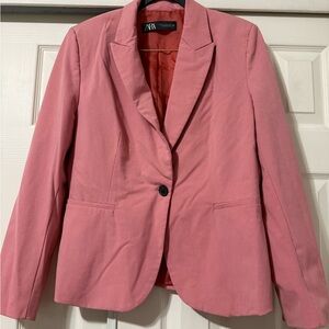 Zara Women's Blazer in Soft Pink
